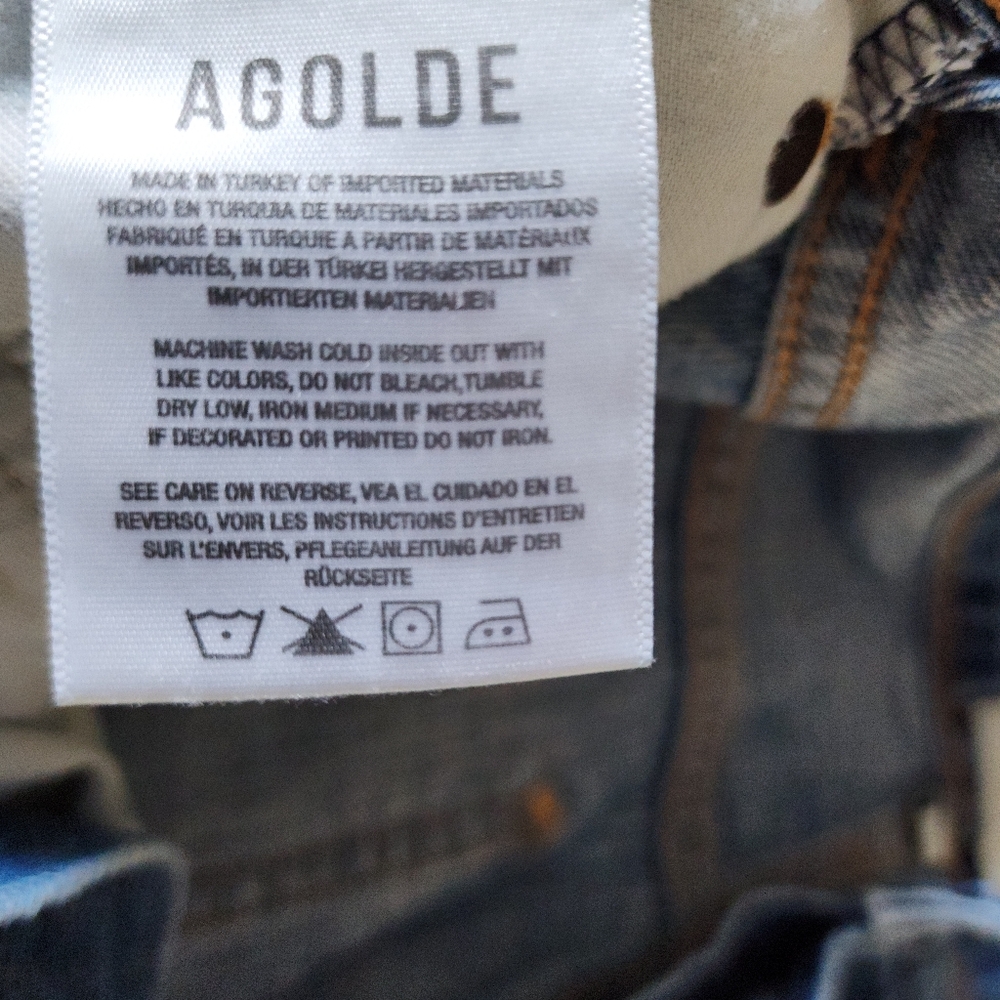 Agolde Cropped Straight-Leg Jeans in Light Blue Denim - Picture 7 of 11